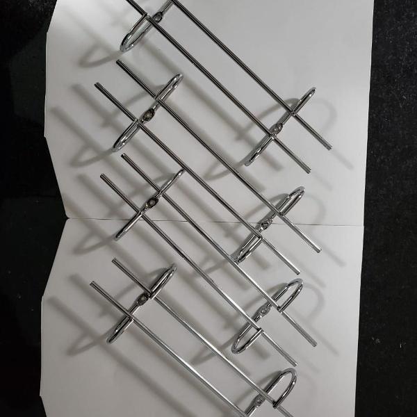 suportes para taças aço cromado 25cm (04 unidades)