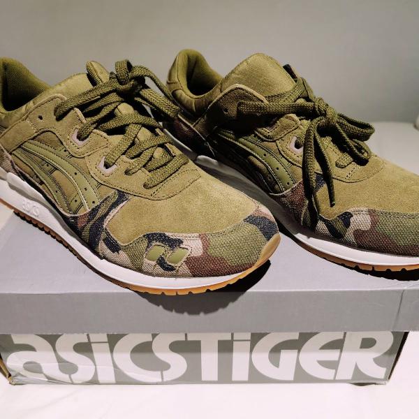 tênis asics tiger gel lyte 3 verde camuflado (novo sem uso)