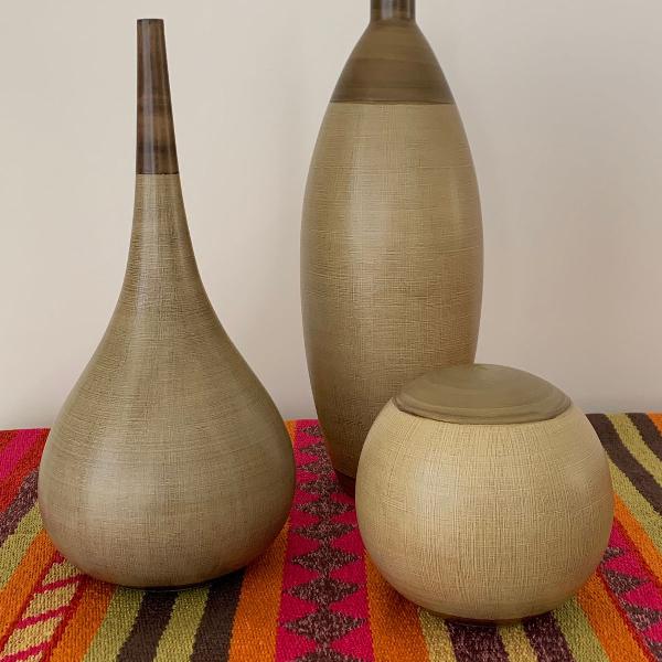 trio de vasos cerâmica