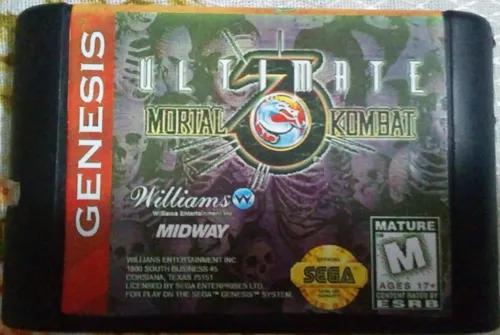 Cartucho Mega Drive Ultimate Mortal Kombat 3 Mk 3 - Paralelo