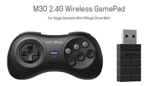 Kit 2 Controles 8bitdo M30 2.4g P/ Mega Drive Mini Genesis