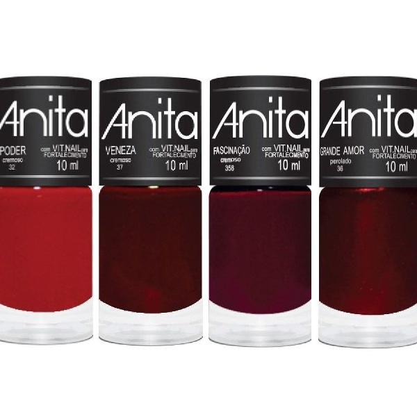 Kit c/ 6 esmaltes Anita vermelhos fascinantes