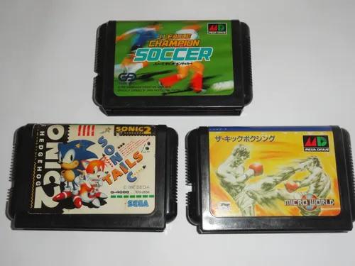Lote 3 Fitas Sega Mega Drive Japones Original Sonic 2 Soccer