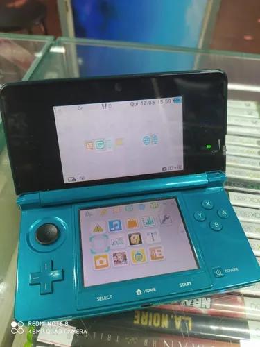 Nintendo 3ds Desbloq Aqua Blue Com 40 Jogos!