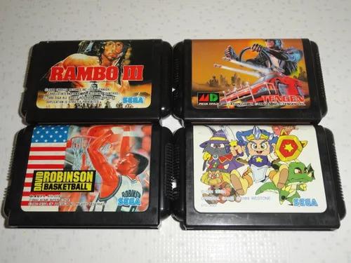 Oferta 4 Fitas Sega Mega Drive Rambo 3 Wonder Boy 5 Road Jap