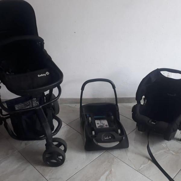 carrinho de bebê mobi safety + bebê conforto completo