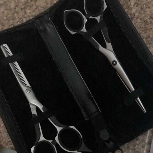 kit de tesouras p/corte de cabelo