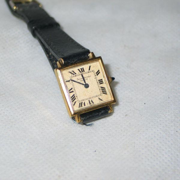 relógio jean vernier plaque ouro corda swiss -cartier-tank-