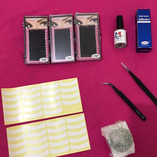 kit alongamento de cílios