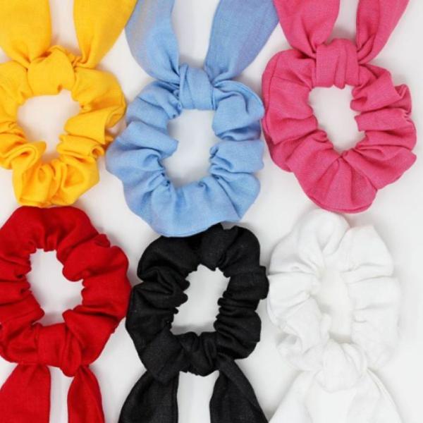 6 Rabicos Scrunchies blogueiras lisos