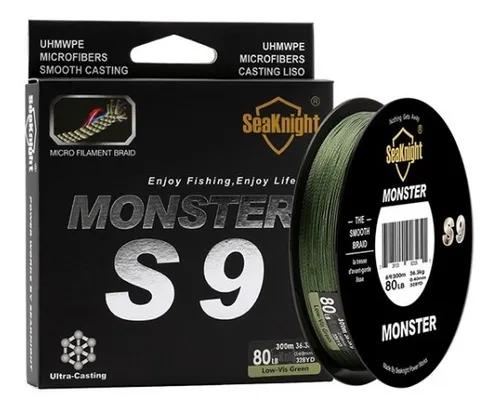 Linha Pesca Multifilamento Monster S9 Fios 0.23mm 30lb 300m