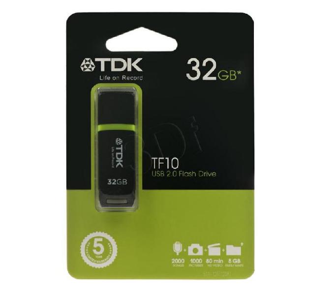Pen drive TDK TF10 32Gb USB 2.0 preto novo, lacrado na caixa