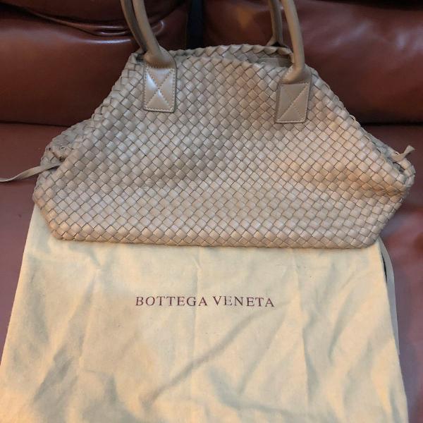 bolsa bottega veneta couro bege