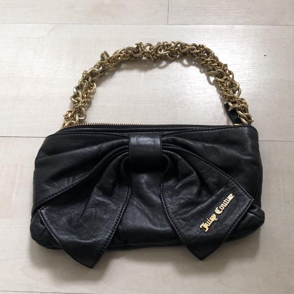 bolsa juicy couture preta couro com embalagem original