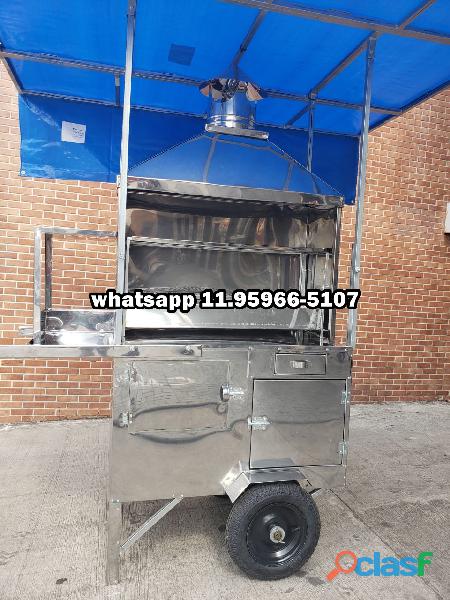 carrinho de churrasco espetinho com termica