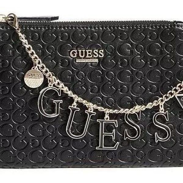 carteira guess carlita logo preto com chaveiro