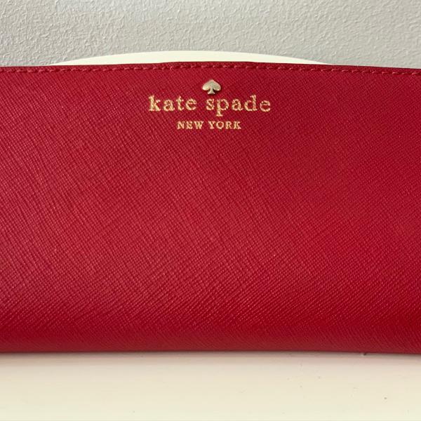 carteira kate spade couro vermelho original