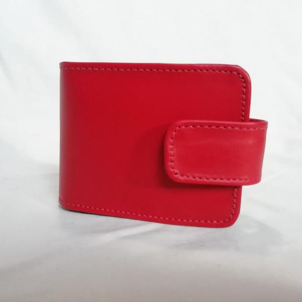 carteira porta batom vermelho em couro legitimo