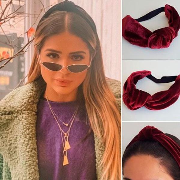 headband veludo bordeaux thassia