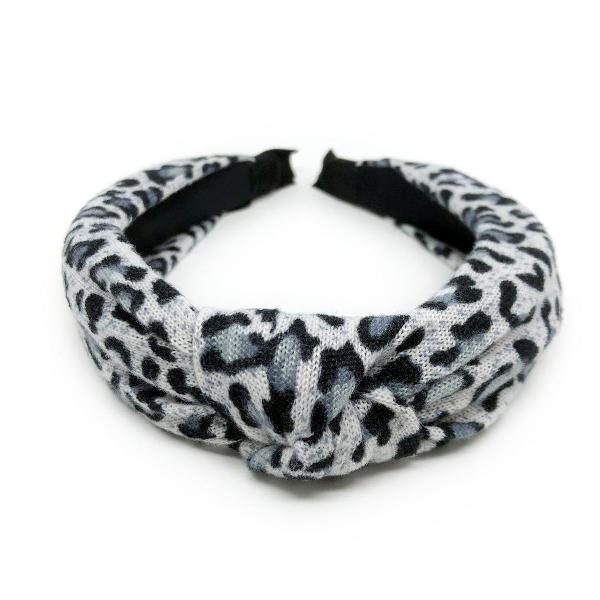 tiara nó tricot animal print cinza