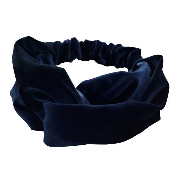 turbante veludo - azul marinho