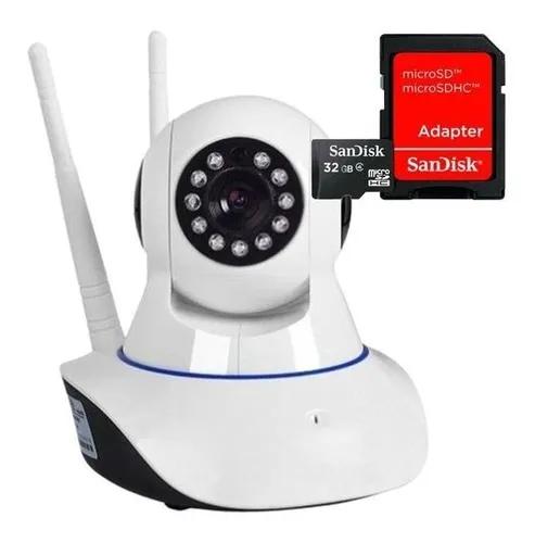 Camera Ip Wifi 3 Antenas 3.6mm C/ Cartão Sd