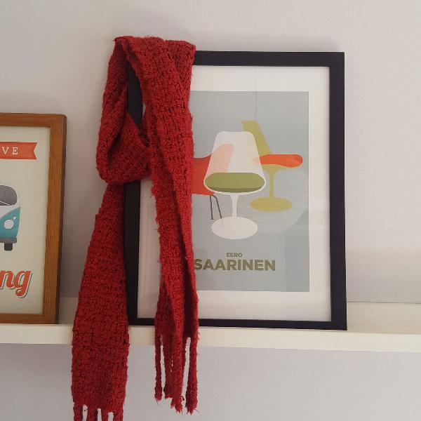 cachecol tricot vermelho