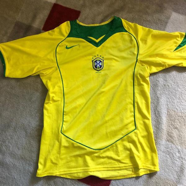 camisa brasil 2003 nike oficial; tamanho p