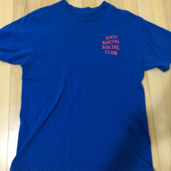 camiseta anti social social club azul e laranja
