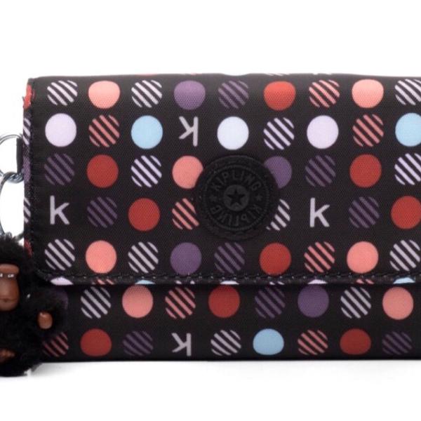 carteira kipling pixi multi dots red