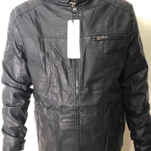 jaqueta de couro masculina preta nova com etiqueta todos