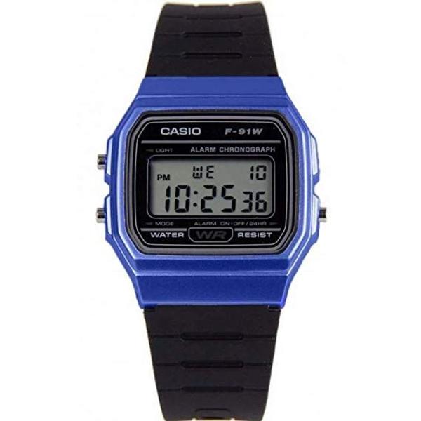 relógio casio digital unissex vintage azul/preto