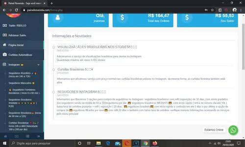 Saldo No Painel Smm Serviço Seg Br Imediato Refil 20 Dias