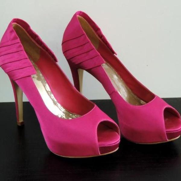 scarpin peep toe rosa pink 37 perfeito estado