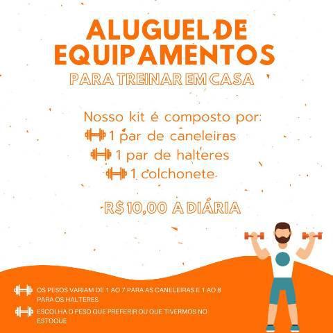 Aluguel de equipamentos para treinar (malhar)