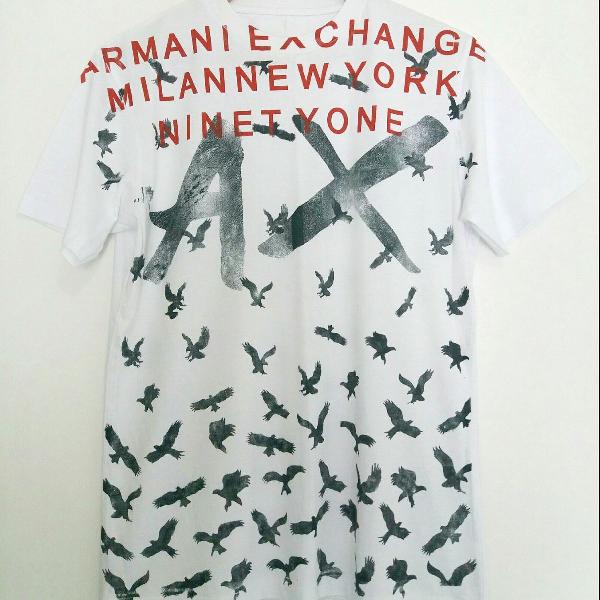 Camisa Armani Exchange branca pássaros