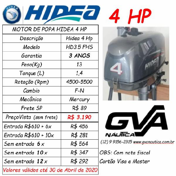 Motor de popa Hidea 4 HP