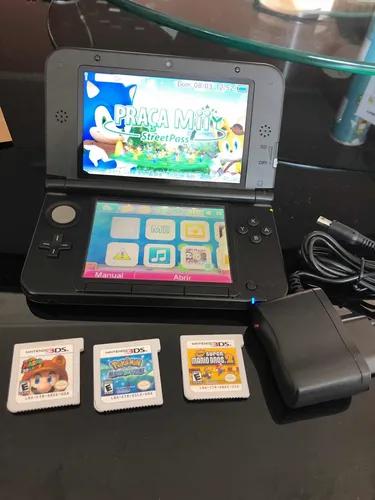 Nintendo 3ds Xl Azul Com 3 Jogos Originais.