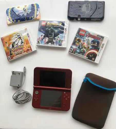 Nintendo 3ds Xl Com Três Jogos, Carregador, Capa E Bolsa.