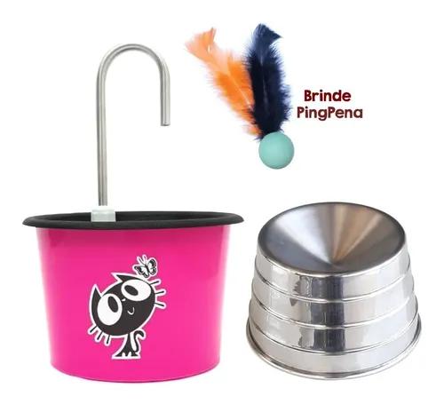 Bebedouro Gato + Comedouro Ergonômico + Brinde Pingpena