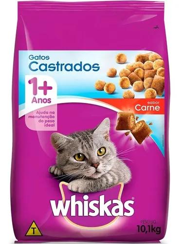 Ração Whiskas Carne 1+ Anos Gatos Castrados - 10,1 Kg