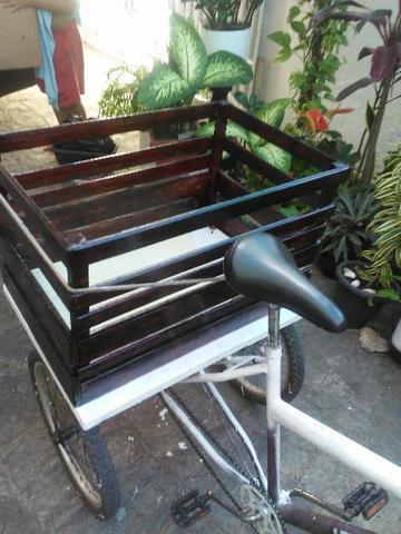 Vendo bicicleta triciculo com carroceria de ma deira.