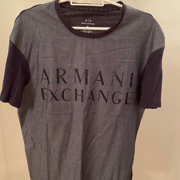 camisa armani exchange azul tamanho m