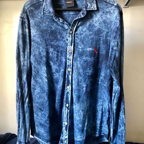 camisa manga longa original reserva original azul leia