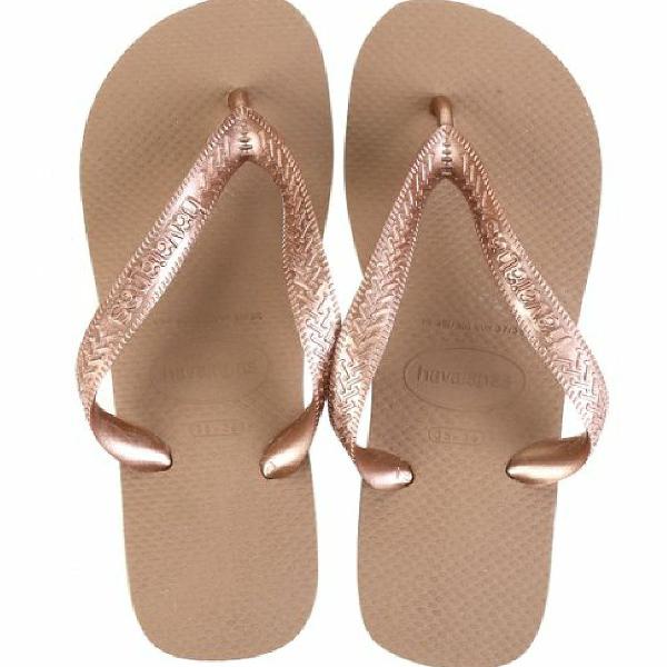 chinelo havaianas top bege