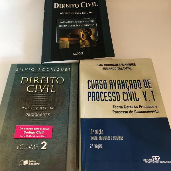 3 livros de direito (civil e processo civil)