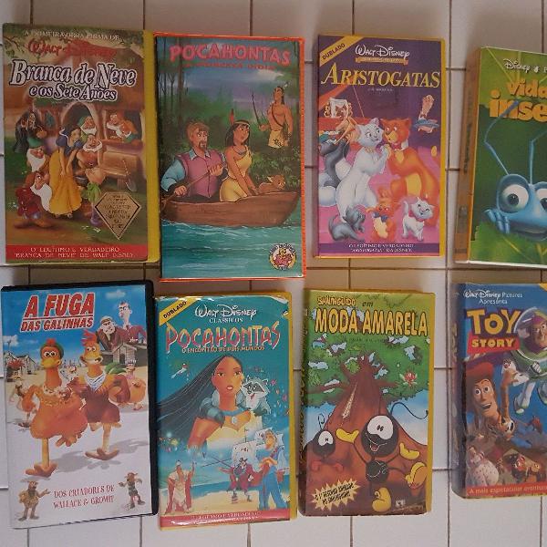 8 Fitas VHS de desenhos infantis