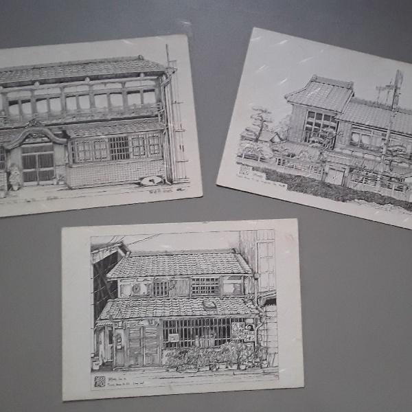 Kit com 3 cartões postais Casas japonesas