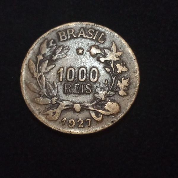 Moeda Brasil 1000 Reis 1927 Carimbo Condor Varig