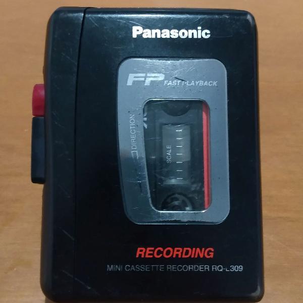 O mini gravador de cassetes Panasonic RQ-L309 Toca fitas K7